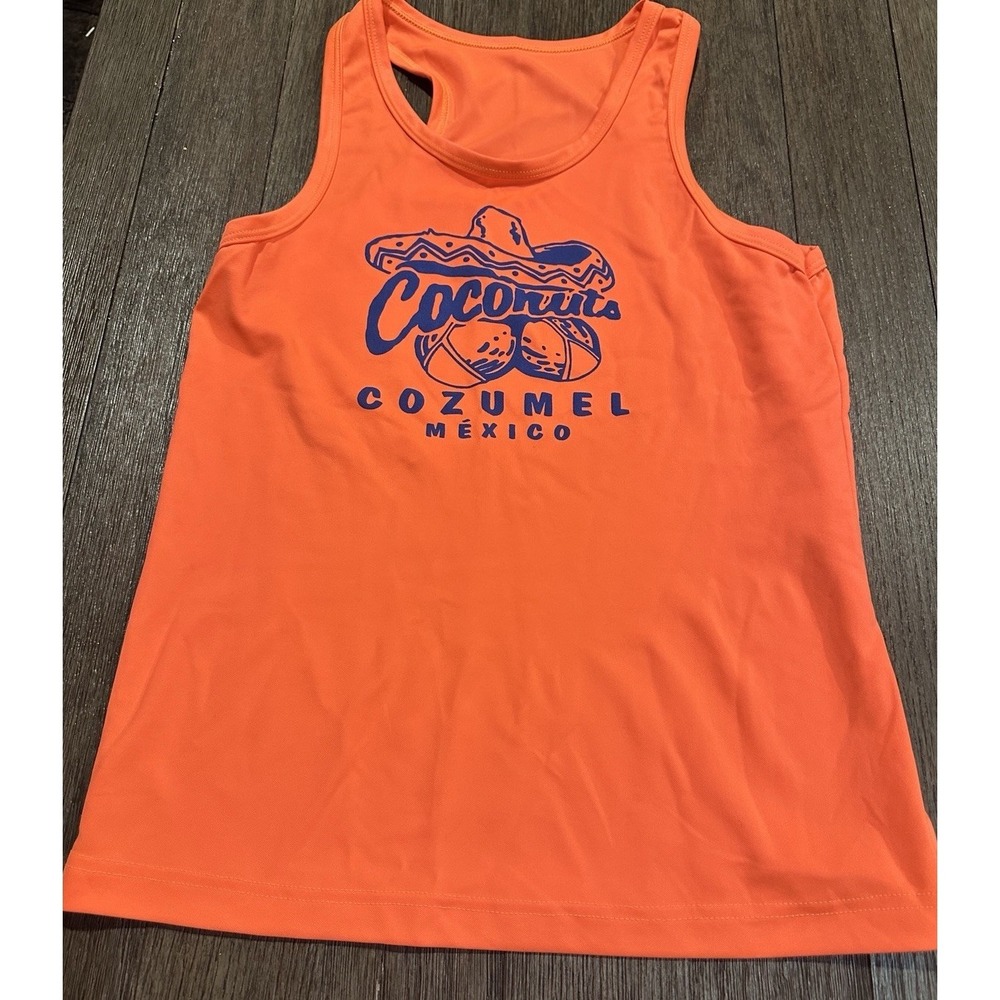 Coconuts Cozumel Mexico bright sleeveless womens tank top shirt sz M EUCโ beach